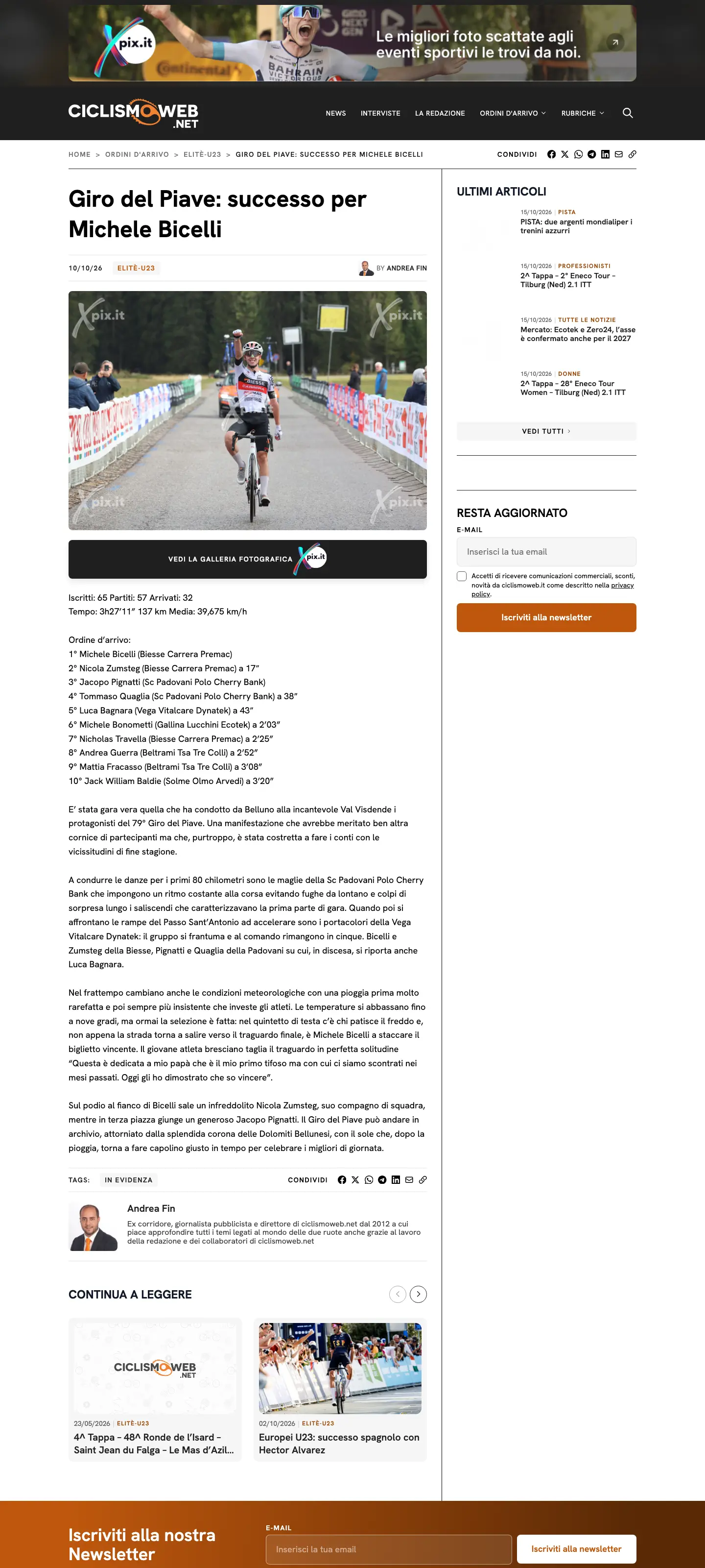 CiclismoWeb: Un articolo