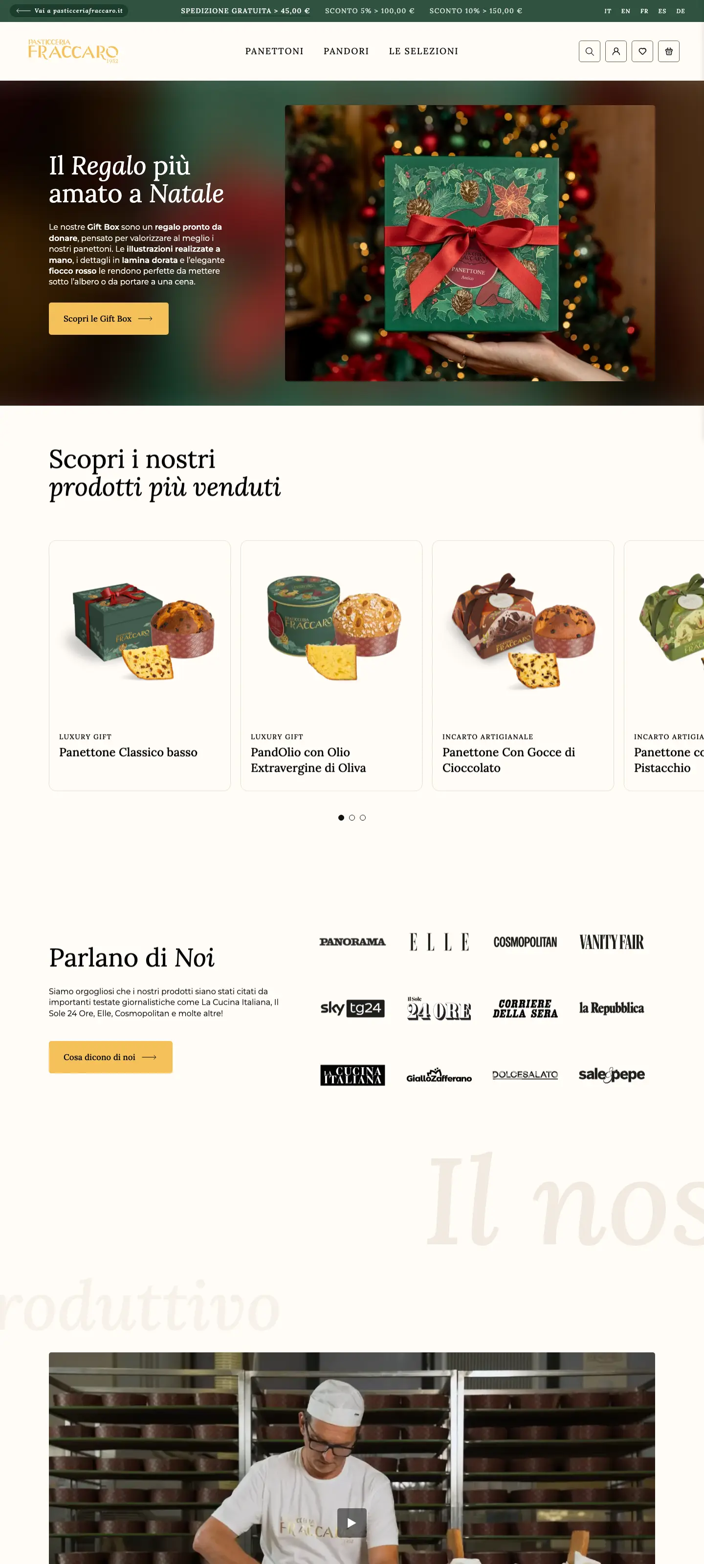 Pasticceria Fraccaro: Shop, la home