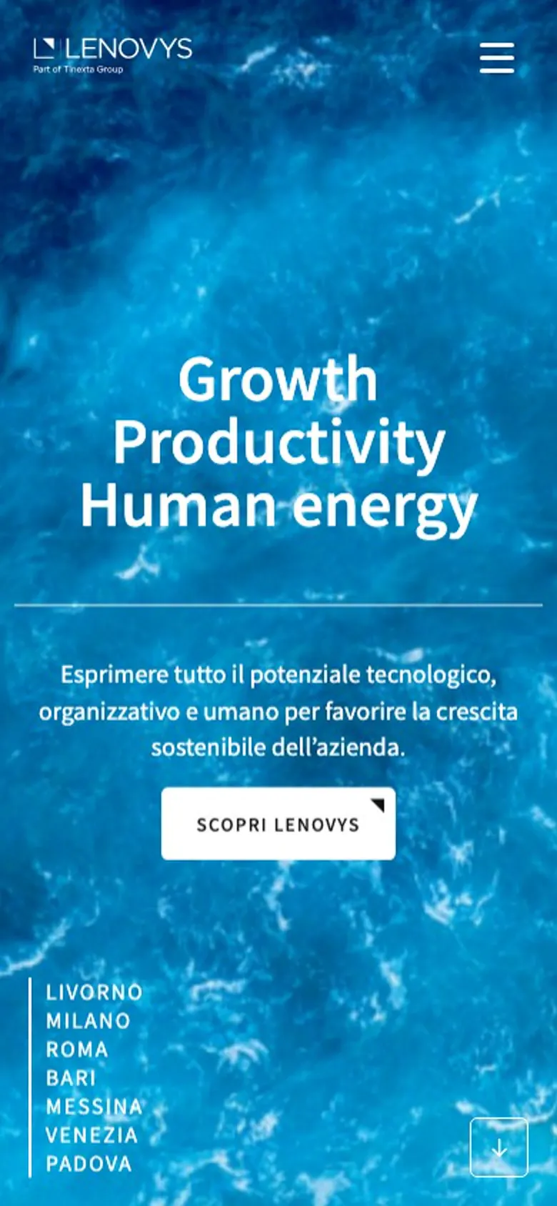 Il sito di Lenovys sul telefono